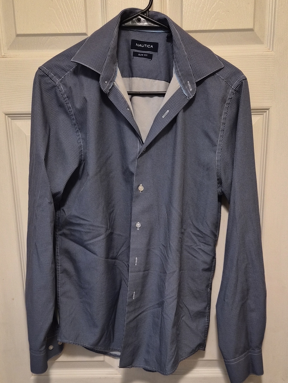 Nautica Men's Navy Microcheck Shirt Jacket